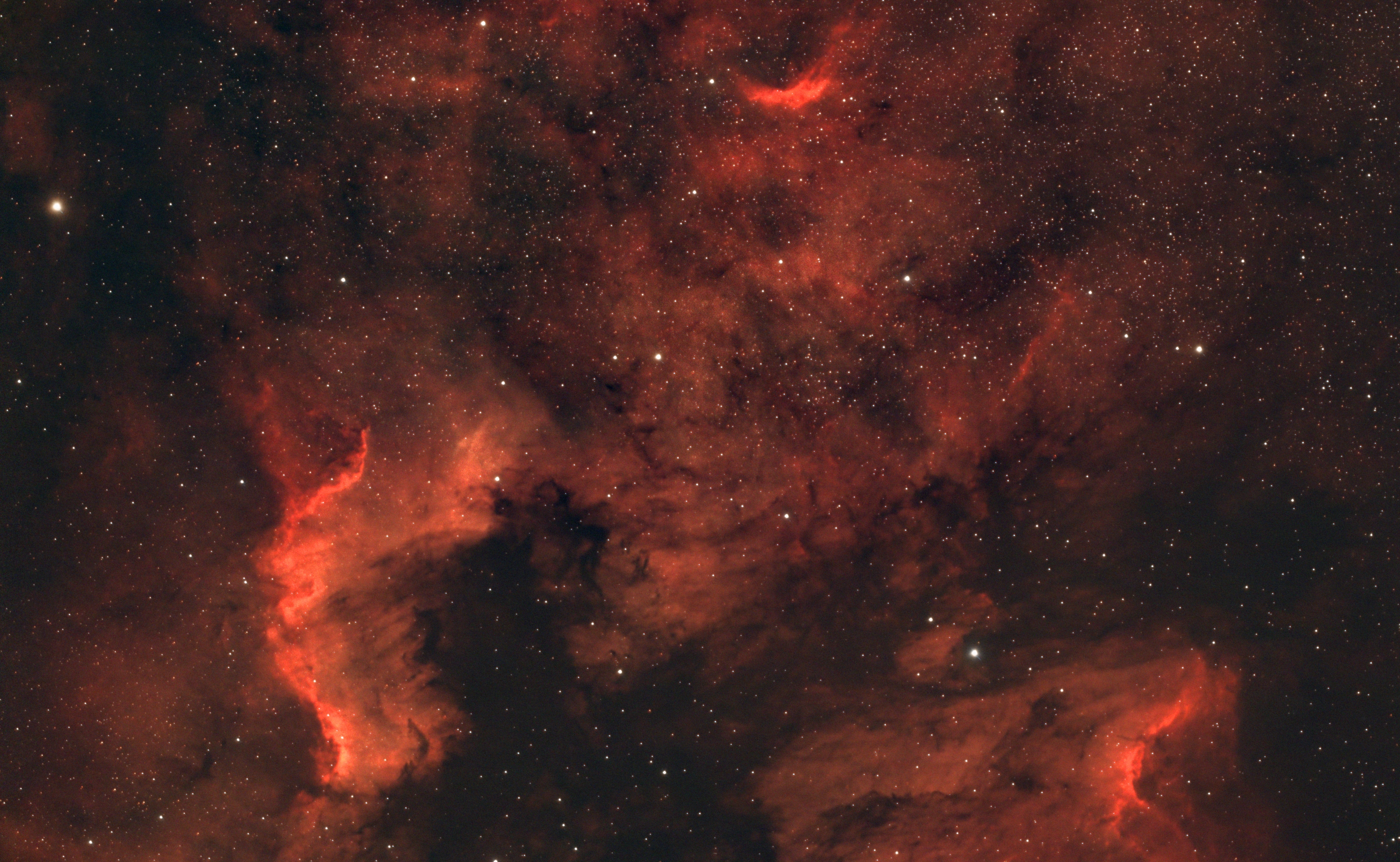 NGC 7000 complex in H-alpha only